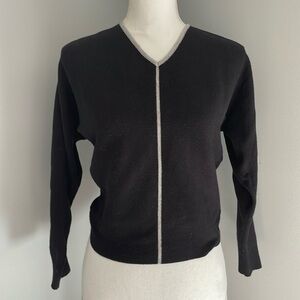 PREMISE Black V-neck Sweater
